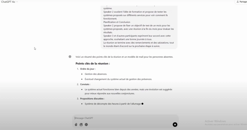chatgpt pour améliorer vos comptes rendus de réunion