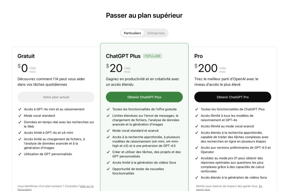 prix chatgpt