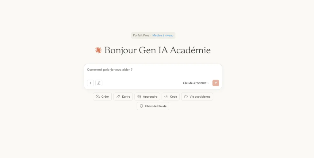 interface de Claude l'alternative à ChatGPT