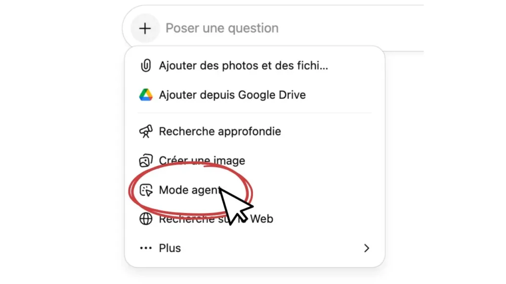 Comment lancer l'option AGENT IA depuis CHATGPT