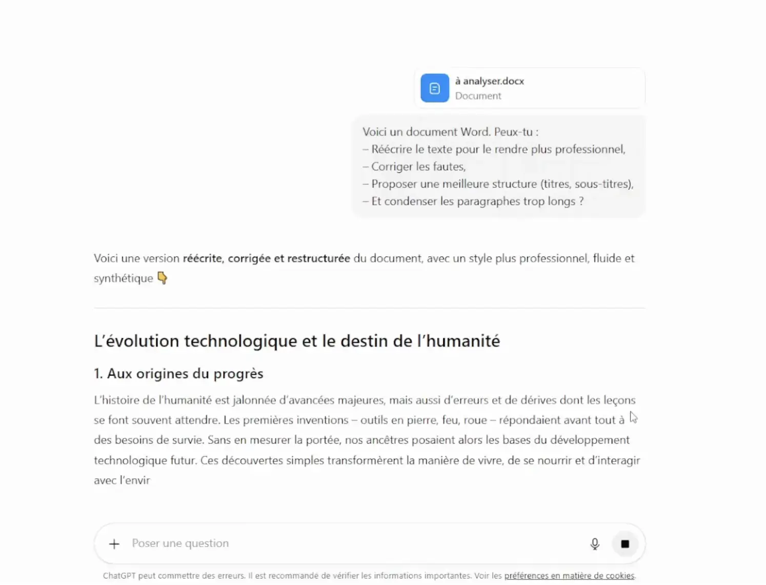 modification sur word avec chatgpt