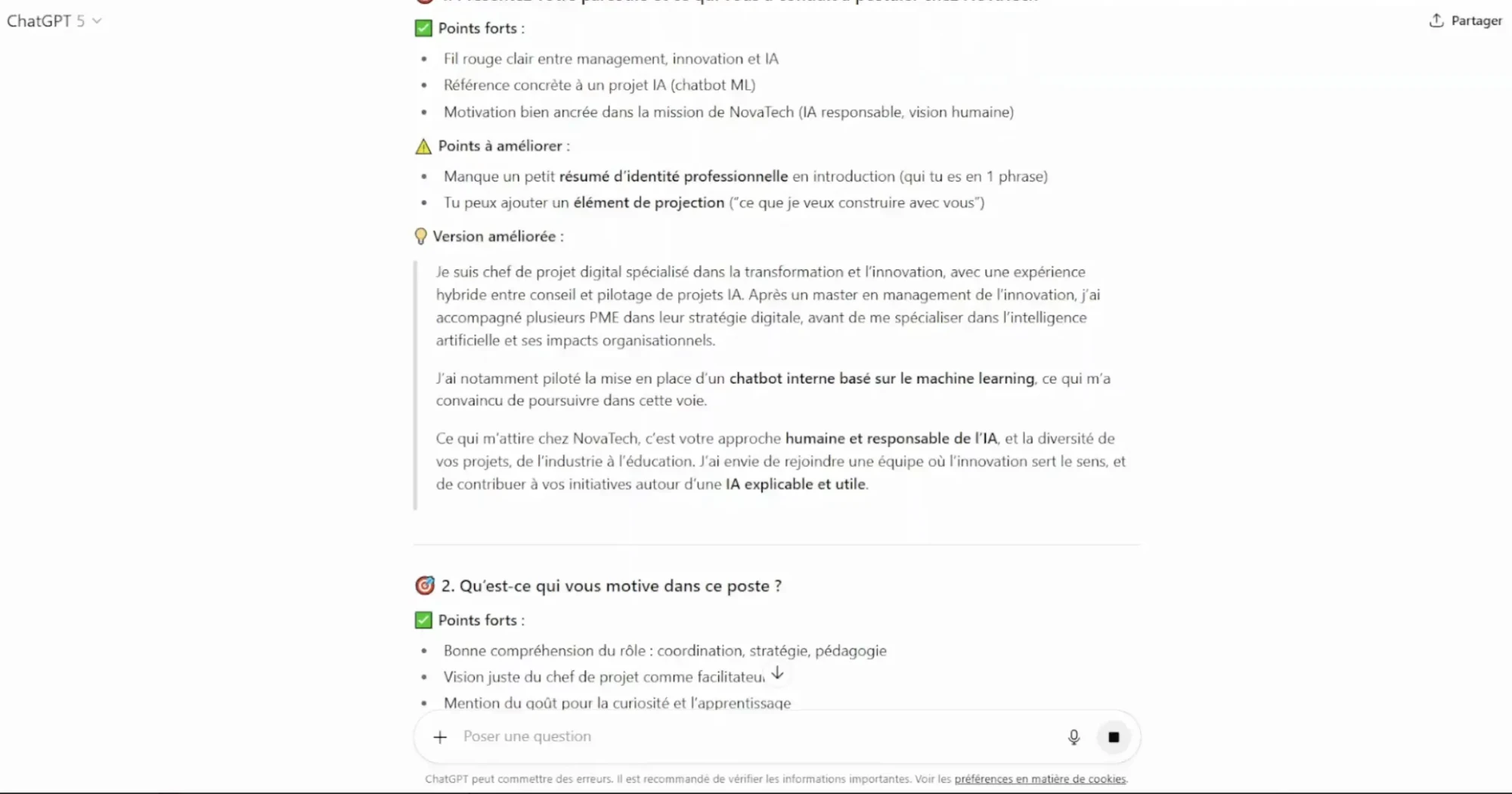 réponse critique de chatgpt entretien