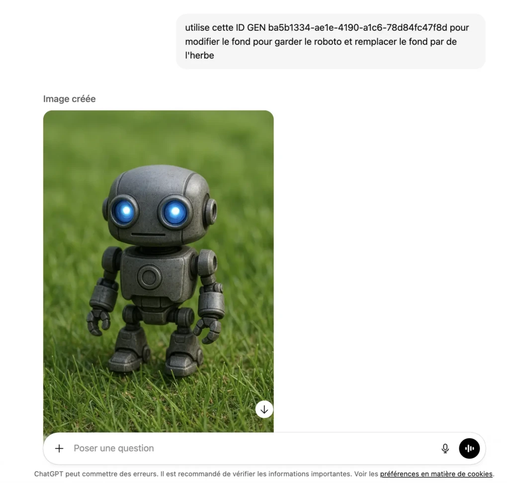 image robot de chatgpt modifié avec l'id gen