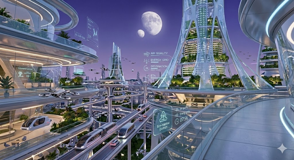 génération image nano banana scène futuriste