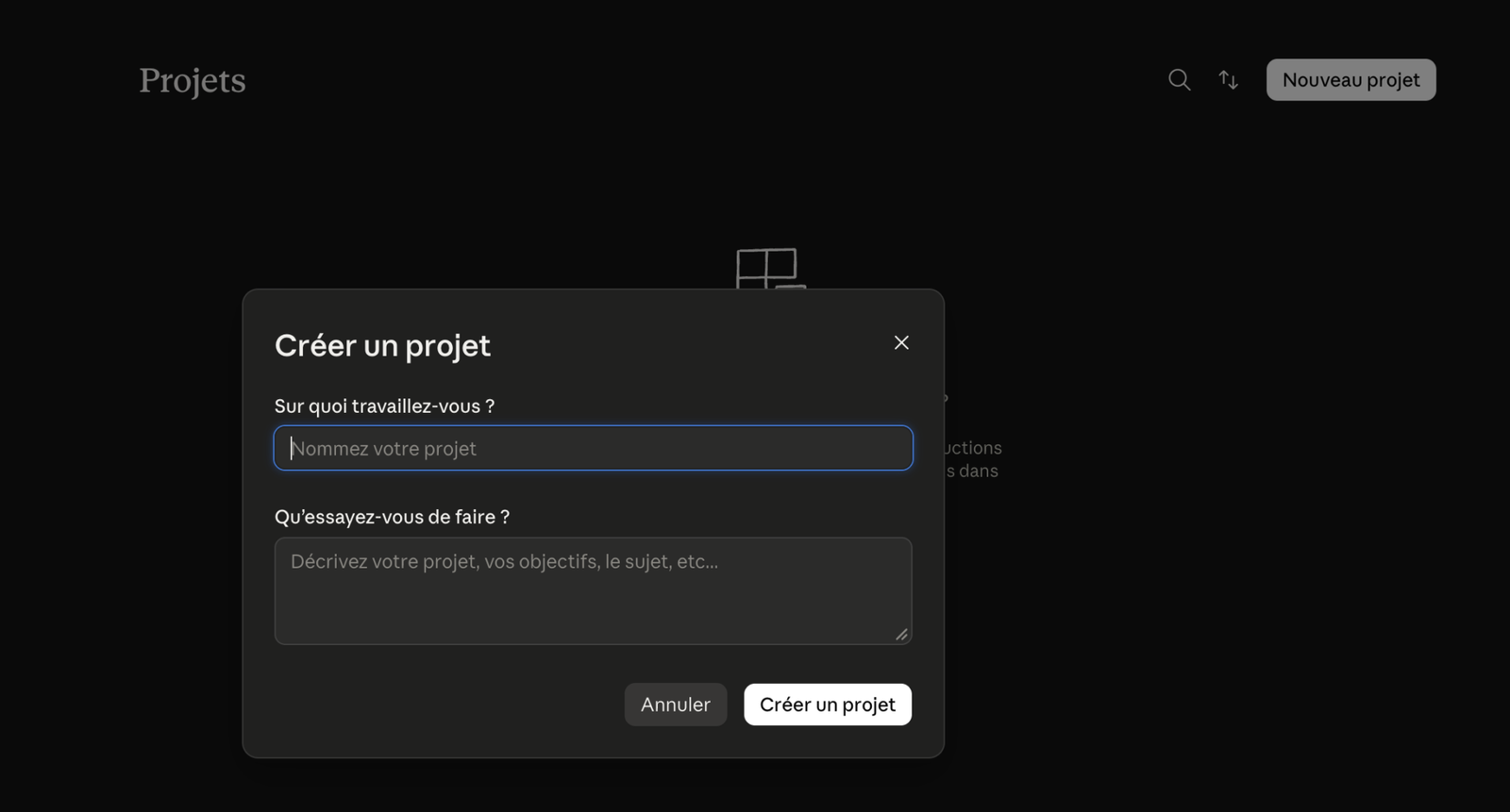 Rubrique projet
